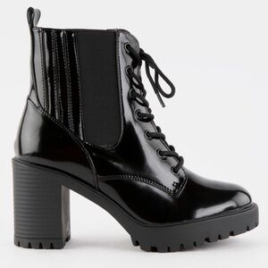 MIA Women's Daryl Lace-Up Heeled Lug Sole Combat Boots black‎ size 7
